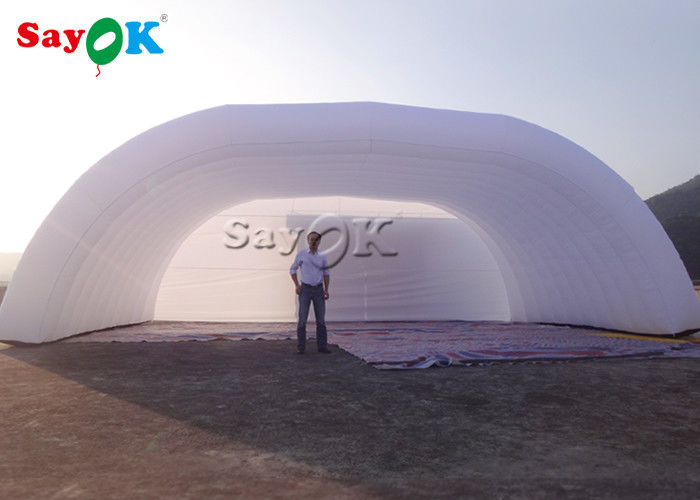 Custom Inflatable Tent 12x6x5mH White Dome Inflatable Stage Tent For Party Event