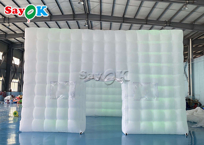 Inflatable Cube Tent 6.5m 21ft Inflatable Air Tent Square Marquee With LED Tube Lights