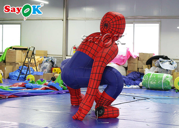 Blow Up Cartoon Characters Super Hero 2.5m Red Inflatable Spiderman For Ceremony Decoration