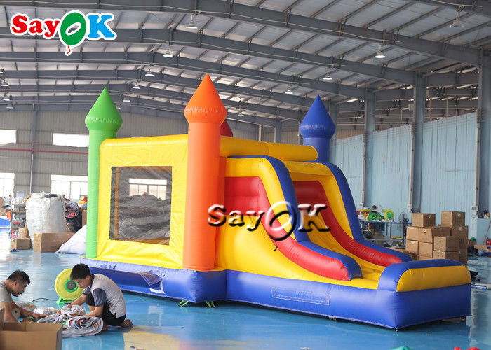 6*4m Pvc Air Jumping Bouncing Castles With Slide Commercial Inflatable Bouncer For Kid