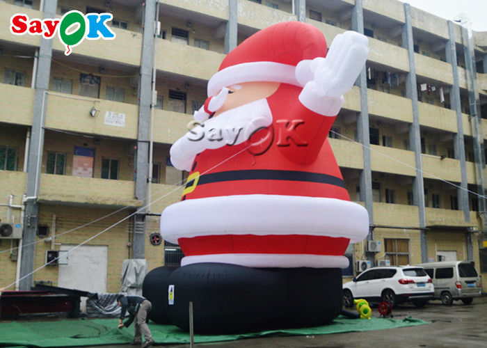 8m Outdoor Christmas Inflatable Santa Claus Wearing A Red Hat
