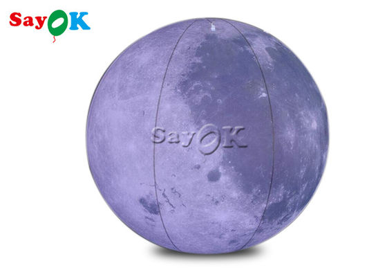 0.2mm PVC 6.6ft Giant Led Inflatable Moon Light Balloon For Space Theme Stage Decoration