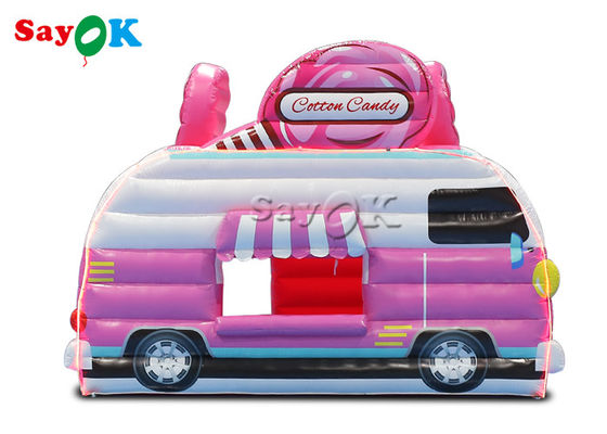 Inflatable Lawn Tent 4.5x3x3.8m Pink Car Shape Inflatable Air Tent Candy Food Floss Booth For Outdoor