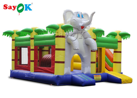 Home Mini Elephant Cartoon Inflatable Bouncer Castle For Kids Party