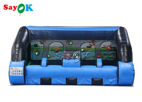 4.5x5x2.6mH Car Shape Inflatable IPS System Shooting Gallery Game Black And Blue